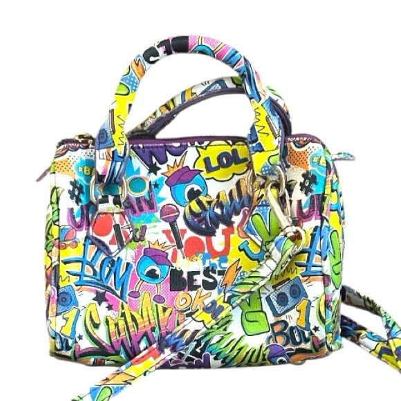 Vibrant Multicolor Graffiti Mini Bag - Picture 1 of 2